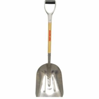 Kodiak® Aluminum Scoop with Cushion D-Grip, 18 in L x 14.75 in W blade, Square Point, 27 in White Ash Handle