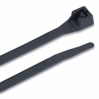 Standard Cable Ties with DoubleLock, 75 lb Tensile Strength, 8 in, Ultraviolet Black, 1,000/Bag